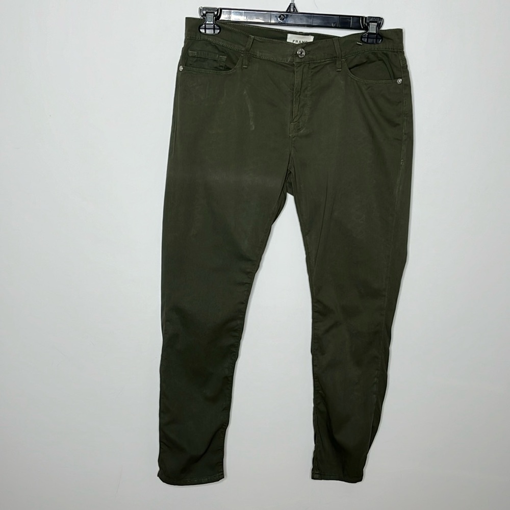 FRAME Le Garcon Green Skinny‎ Jeans Sz 28